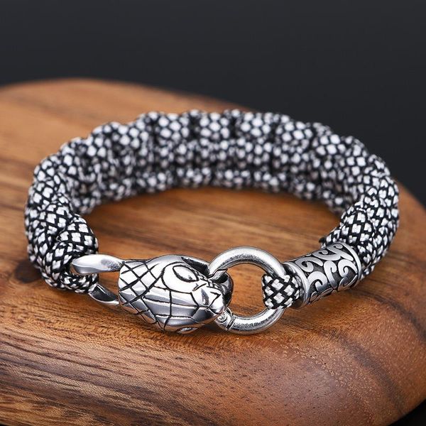 stainless steel nordic viking dragon/snake head parachute cord handmade weaving bracelet men's jewelry amulte gifts charm bracelets, Golden;silver
stainless steel nordic viking dragon/snake head parachute cord handmade weaving bracelet men's jewelry amulte gifts charm bracelets, Golden;silver