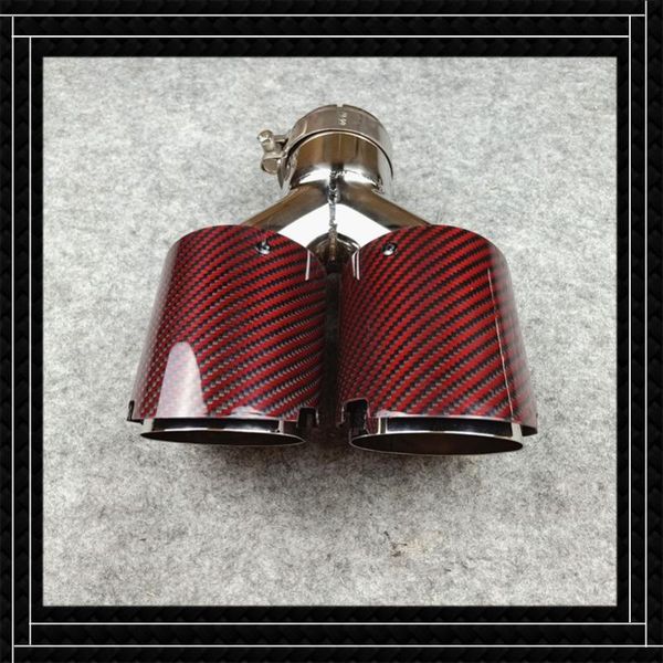 motorcycle exhaust system one piece y model twill red carbon fiber dual pipes car universal length 240 mm stainless steel tips
motorcycle exhaust system one piece y model twill red carbon fiber dual pipes car universal length 240 mm stainless steel tips