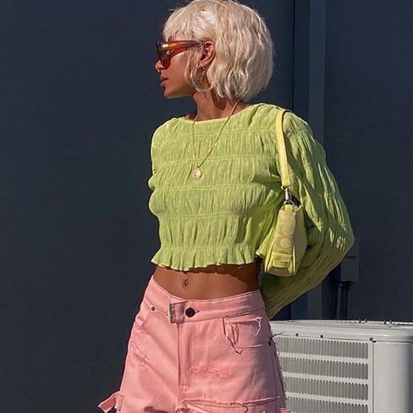 y2k crop women long sleeve short t shirts korean fashion pleated ruffles o neck green aesthetic streetwear women's t-shirt, White
y2k crop women long sleeve short t shirts korean fashion pleated ruffles o neck green aesthetic streetwear women's t-shirt, White