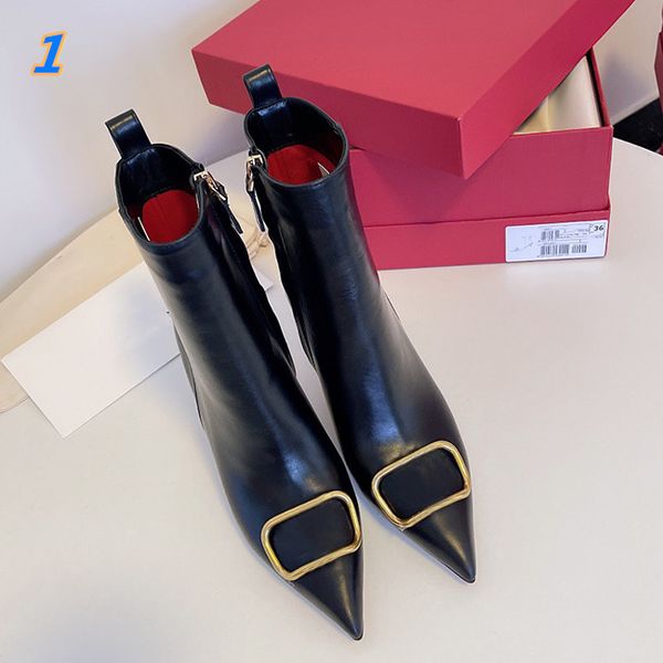 designer luxury autumn winter women 2021 pointed short boots leather high heels size 35-41 with box, Black
designer luxury autumn winter women 2021 pointed short boots leather high heels size 35-41 with box, Black