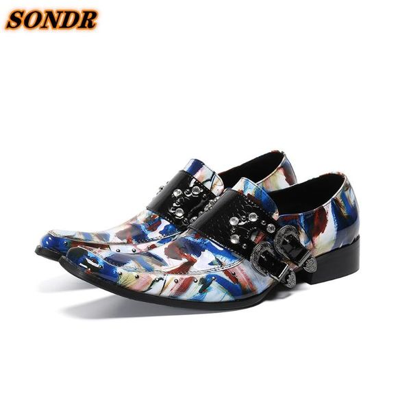 dress shoes korean style men multi color formal genuine leather buckle strap crystal for square toe calzado hombre, Black
dress shoes korean style men multi color formal genuine leather buckle strap crystal for square toe calzado hombre, Black
