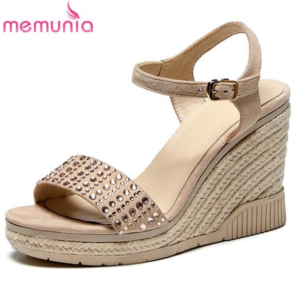 arrive suede leather women sandals buckle crystal summer high heel wedges shoes fashion platform ladies, Black
arrive suede leather women sandals buckle crystal summer high heel wedges shoes fashion platform ladies, Black