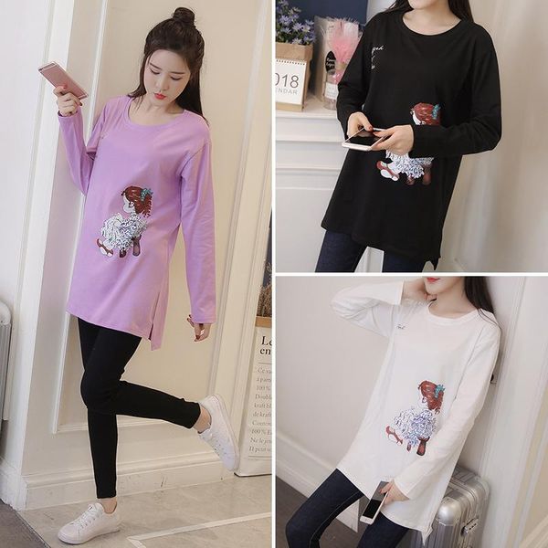 maternity dresses spring and autumn style clothes long-sleeved upper garment mid-length pregnant women's t-shirt, White
maternity dresses spring and autumn style clothes long-sleeved upper garment mid-length pregnant women's t-shirt, White