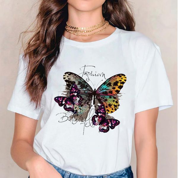 women's t-shirt women print lady t-shirts watercolor butterfly cartoon 90s short sleeve ladies womens graphic t shirt female tee, White
women's t-shirt women print lady t-shirts watercolor butterfly cartoon 90s short sleeve ladies womens graphic t shirt female tee, White