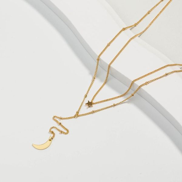 chains exquisite golden little star crescent bay ladies necklace fashion trend sweet and lovely alloy layered pendant jewelry, Silver
chains exquisite golden little star crescent bay ladies necklace fashion trend sweet and lovely alloy layered pendant jewelry, Silver