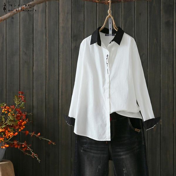 women's blouses & shirts womens zanzea 2021 vintage embroidery long sleeve buttons lapel neck blusas plus size tunic female 5xl, White
women's blouses & shirts womens zanzea 2021 vintage embroidery long sleeve buttons lapel neck blusas plus size tunic female 5xl, White