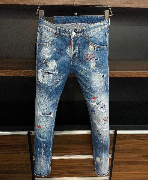 men's jeans 2021 style pants design cool men slim trousers, Blue 
men's jeans 2021 style pants design cool men slim trousers, Blue
