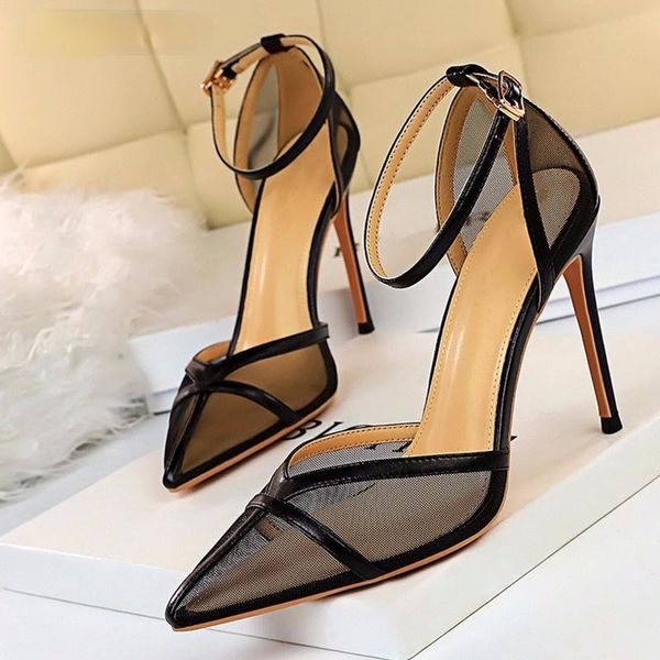 dress shoes 2021 big size air mesh women pumps see through ankle strap thin heeled summer office lady fashion high heels, Black
dress shoes 2021 big size air mesh women pumps see through ankle strap thin heeled summer office lady fashion high heels, Black