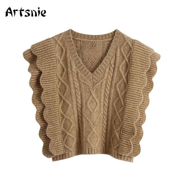 women's vests artsnie winter vintage sweater vest women v neck sleeveless brown pull femme knitted casual ruffles argyle sweaters jumpe, Black;white
women's vests artsnie winter vintage sweater vest women v neck sleeveless brown pull femme knitted casual ruffles argyle sweaters jumpe, Black;white
