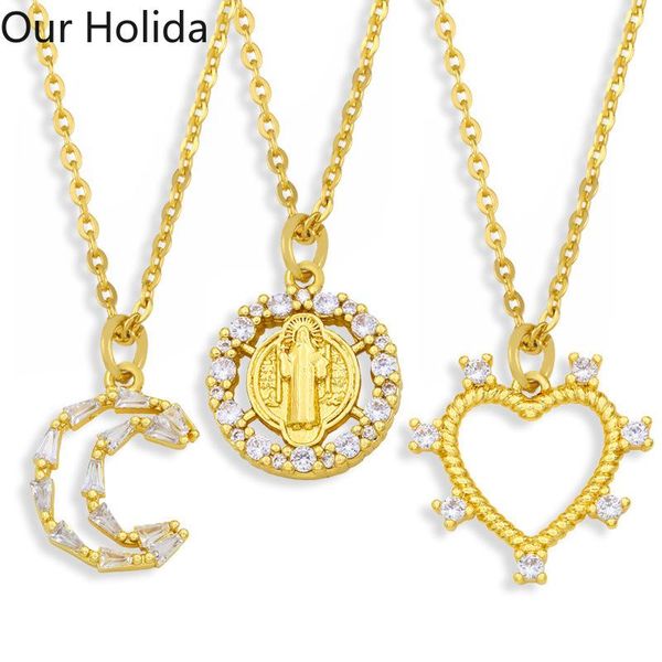 pendant necklaces wholesale luxury jewelry necklace girls zircon heart shaped moon madonna clavicle chain party gift, Silver
pendant necklaces wholesale luxury jewelry necklace girls zircon heart shaped moon madonna clavicle chain party gift, Silver