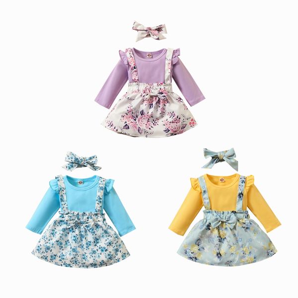 2021 casual 0-24m newborn baby girl fall clothes ruffle long sleeve solid color romper+floral print straps skirt headband set, White
2021 casual 0-24m newborn baby girl fall clothes ruffle long sleeve solid color romper+floral print straps skirt headband set, White