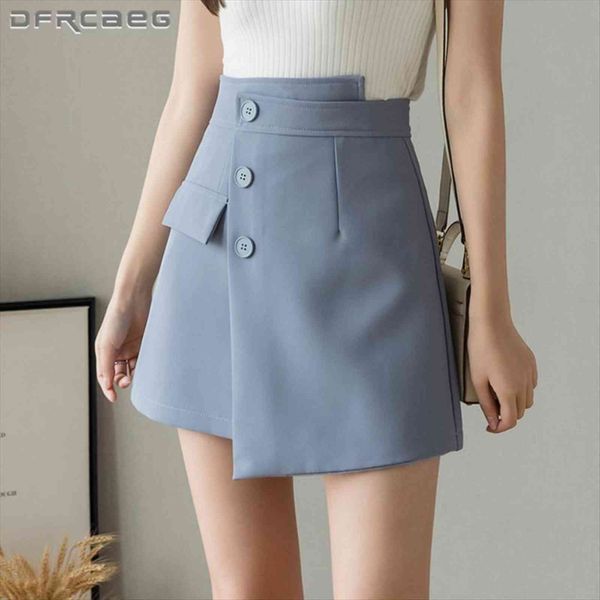 summer asymmetric mini with button women skirts waist casual work wear short female light blue, Black
summer asymmetric mini with button women skirts waist casual work wear short female light blue, Black