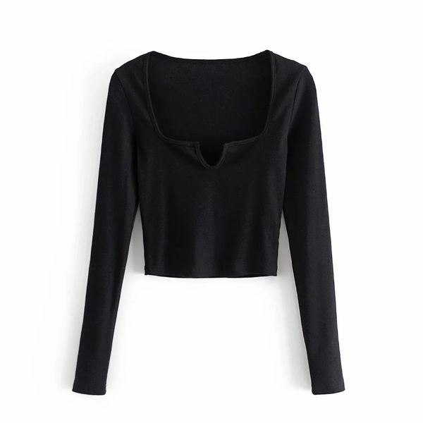 spring women square collar black knitting short t shirt casual femme long sleeve slim crop t1390 210430, White
spring women square collar black knitting short t shirt casual femme long sleeve slim crop t1390 210430, White