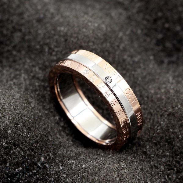 wedding rings classic design rotation calendar and date ring titanium steel rose middle silver color brand woman jewelry, Slivery;golden
wedding rings classic design rotation calendar and date ring titanium steel rose middle silver color brand woman jewelry, Slivery;golden