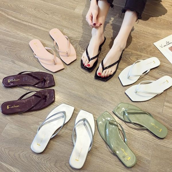 slippers summer ladies beach flat patent leather solid girl flip flops woman shoes slides 2021 brief colorful cozy all match, Black
slippers summer ladies beach flat patent leather solid girl flip flops woman shoes slides 2021 brief colorful cozy all match, Black
