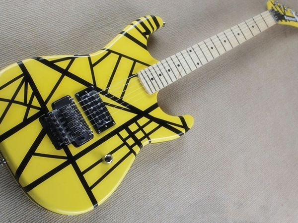 double shake 22 quality electric guitar yellow black stripe maple fingerboard
double shake 22 quality electric guitar yellow black stripe maple fingerboard