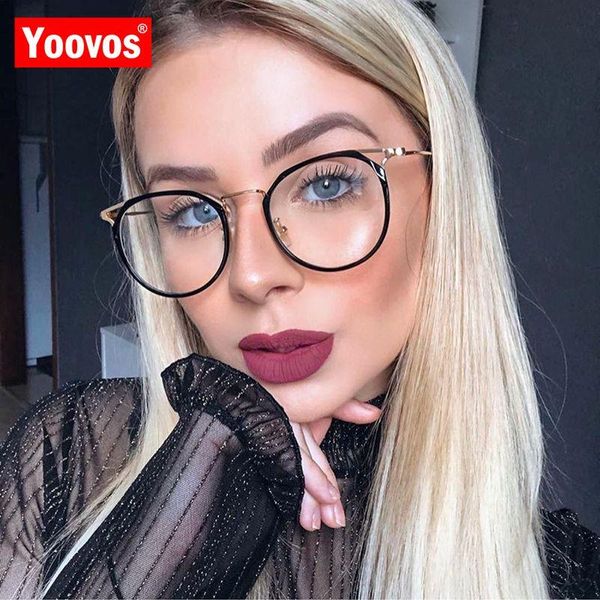 fashion sunglasses frames yoovos round glasses women 2021 blue light frame brand design eyeglasses for luxury okulary lentes de mujer, Black 
fashion sunglasses frames yoovos round glasses women 2021 blue light frame brand design eyeglasses for luxury okulary lentes de mujer, Black