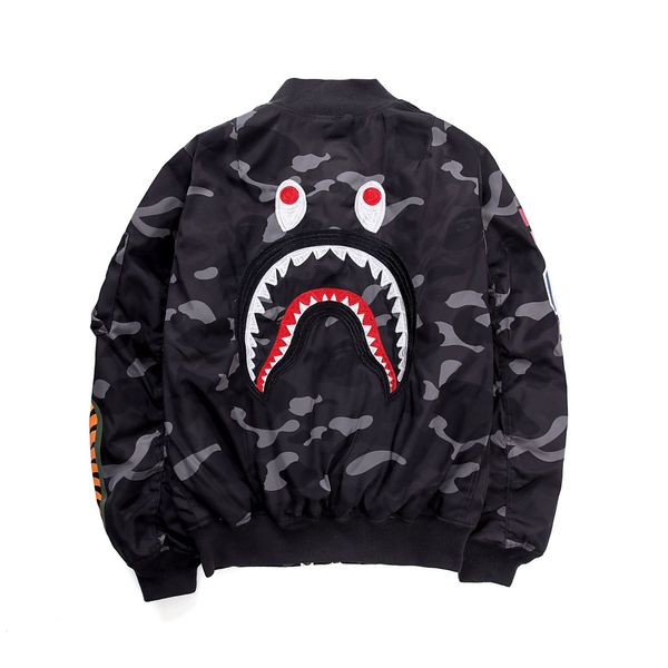 men's winter hoodies 20ss fashion camouflage shark coat hip hop loose couple baseball suit cotton flight jacket 1 112, Black
men's winter hoodies 20ss fashion camouflage shark coat hip hop loose couple baseball suit cotton flight jacket 1 112, Black
