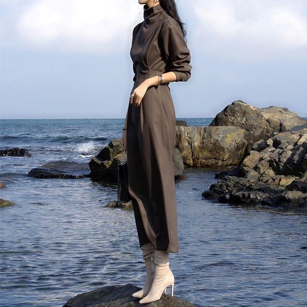 casual dresses women 2021 spring autumn solid elegant dress female long maxi split office lady slim one-piece vestidos z310, Black;gray
casual dresses women 2021 spring autumn solid elegant dress female long maxi split office lady slim one-piece vestidos z310, Black;gray