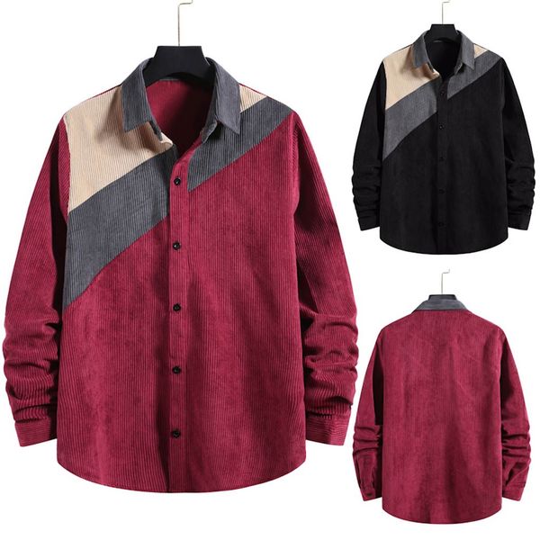 shirts men's fashion autumn stripe print jacket shirt plus size corduroy button long sleeve casual chemise, White;black
shirts men's fashion autumn stripe print jacket shirt plus size corduroy button long sleeve casual chemise, White;black
