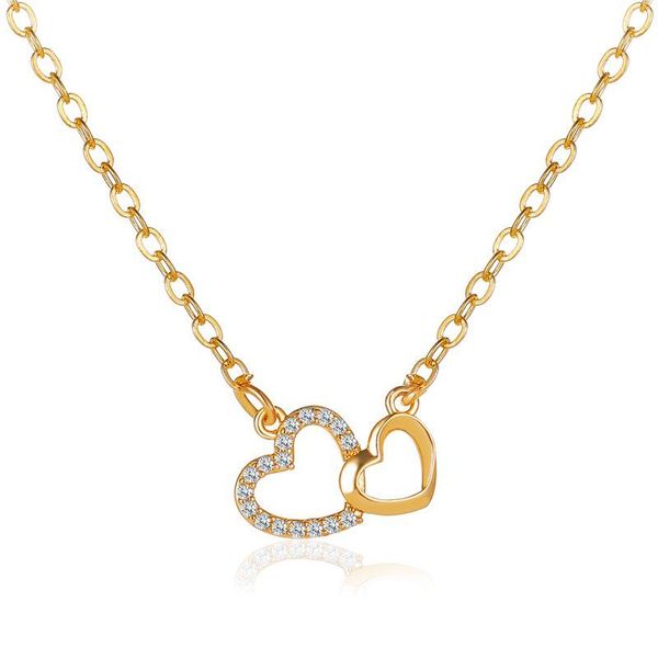 pendant necklaces romantic big small heart-shaped necklace exquisite crystal zircon gold clavicle chain fashion women's party jewelry, Silver
pendant necklaces romantic big small heart-shaped necklace exquisite crystal zircon gold clavicle chain fashion women's party jewelry, Silver