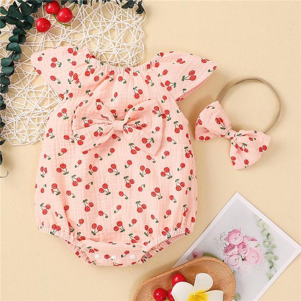 jumpsuits baby girls summer casual suit round neck short sleeve cherry print elastic romper bow headband cotton soft outfits, Blue
jumpsuits baby girls summer casual suit round neck short sleeve cherry print elastic romper bow headband cotton soft outfits, Blue