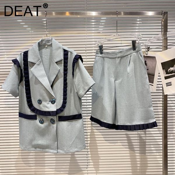 women's two piece pants deat 2021 spring summer fashion casual lace loose short sleeve suit coat + 5-point shorts set women sk821, White
women's two piece pants deat 2021 spring summer fashion casual lace loose short sleeve suit coat + 5-point shorts set women sk821, White