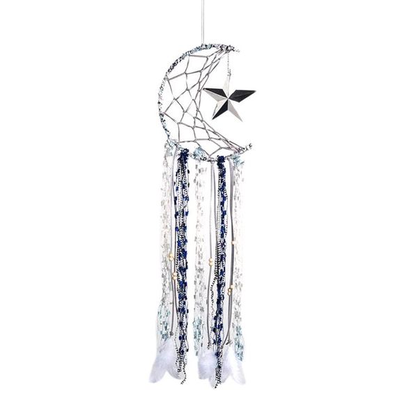 decorative objects & figurines bohemian dream catcher, handmade star moon pendant wall hanging ornament with feathers for home d\u00e9cor 
decorative objects & figurines bohemian dream catcher, handmade star moon pendant wall hanging ornament with feathers for home d\u00e9cor
