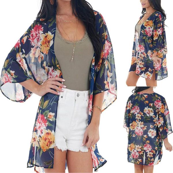 women's t-shirt sun-proof cardigan summer flared sleeve printed chiffon casual blue loose comfortable sunscreen shirt, White
women's t-shirt sun-proof cardigan summer flared sleeve printed chiffon casual blue loose comfortable sunscreen shirt, White