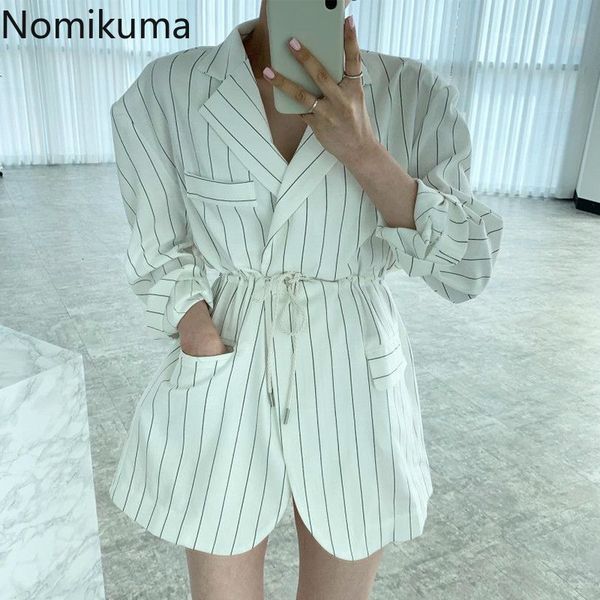nomikuma korean elegant striped suit jacket causal drawstring lace up women blazer coat long sleeve notched collar blazers 6e206 210427, Black;brown
nomikuma korean elegant striped suit jacket causal drawstring lace up women blazer coat long sleeve notched collar blazers 6e206 210427, Black;brown