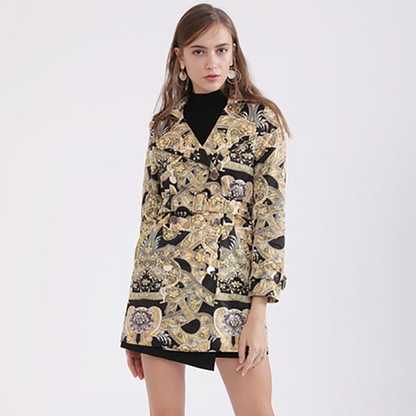 women's trench coats 2021 autumn winter vintage print double breasted women yellow turn-down collar full sleeve coat with belt, Tan;black
women's trench coats 2021 autumn winter vintage print double breasted women yellow turn-down collar full sleeve coat with belt, Tan;black