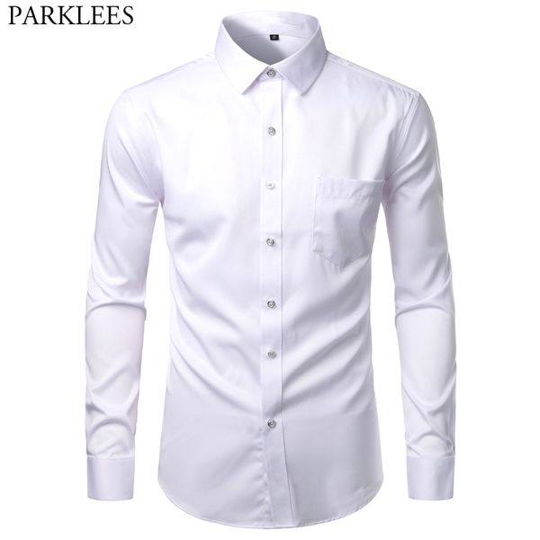 mens white bamboo fiber dress shirts slim fit wrinkle casual shirt chemise non iron easy care elastic wedding working shirt 210708, White;black
mens white bamboo fiber dress shirts slim fit wrinkle casual shirt chemise non iron easy care elastic wedding working shirt 210708, White;black