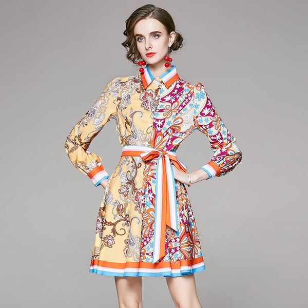 casual dresses runway fashion spring long sleeve shirt dress women elegant sashes print vintage robe femme holiday beach vestidos, Black;gray
casual dresses runway fashion spring long sleeve shirt dress women elegant sashes print vintage robe femme holiday beach vestidos, Black;gray