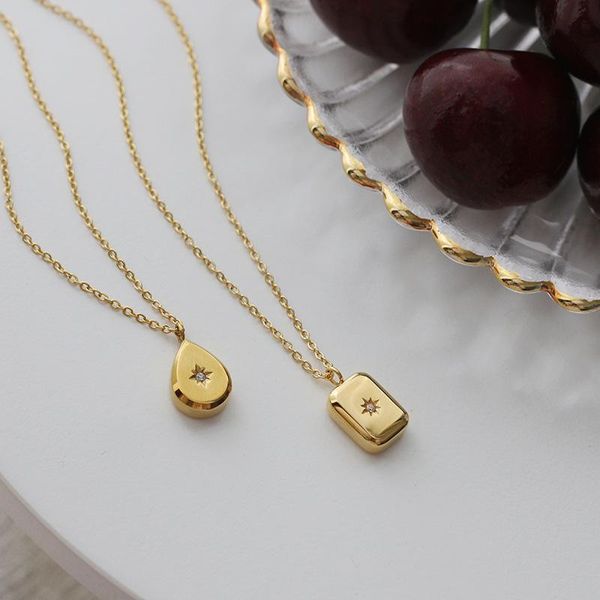 chains 2021 fashion star water drop square pendant necklace for women copper cz gold color statement charm trend jewelry, Silver
chains 2021 fashion star water drop square pendant necklace for women copper cz gold color statement charm trend jewelry, Silver