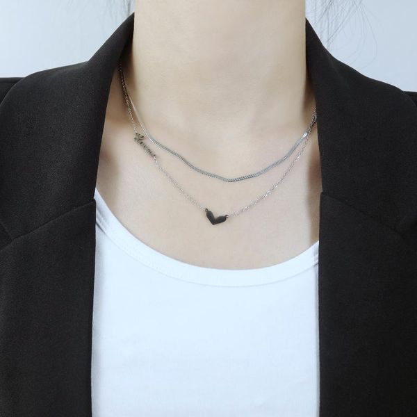 chains jialy smooth 316l stainless steel street style double clavicle heart chain necklace bead charm for women fashion jewelry, Silver
chains jialy smooth 316l stainless steel street style double clavicle heart chain necklace bead charm for women fashion jewelry, Silver