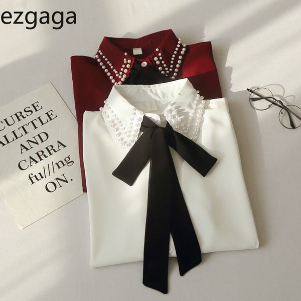 ezgaga collar blouse shirts women sweet turn-down collar single breasted long sleeve loose bead bandage shirts girl fashion 210430, White
ezgaga collar blouse shirts women sweet turn-down collar single breasted long sleeve loose bead bandage shirts girl fashion 210430, White
