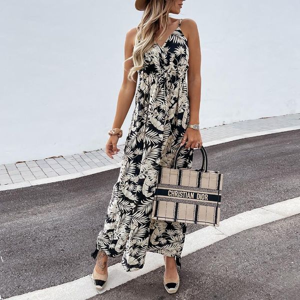 casual dresses summer ladies suspenders v-neck women's retro sleeveless bohemian floral dress beach, Black;gray
casual dresses summer ladies suspenders v-neck women's retro sleeveless bohemian floral dress beach, Black;gray