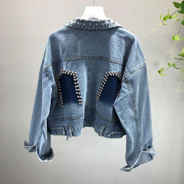 women's jackets korean rivet beading jeans jacket women fashion harajuku loose denim ladies lapel single breasted short coat female, Black;brown
women's jackets korean rivet beading jeans jacket women fashion harajuku loose denim ladies lapel single breasted short coat female, Black;brown