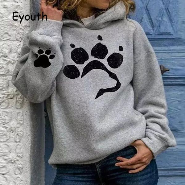 women's hoodies & sweatshirts fashion gray cat claw print casual hoodie fall o-neck long sleeve loose sweatshirt winter fleece hooded p, Black
women's hoodies & sweatshirts fashion gray cat claw print casual hoodie fall o-neck long sleeve loose sweatshirt winter fleece hooded p, Black