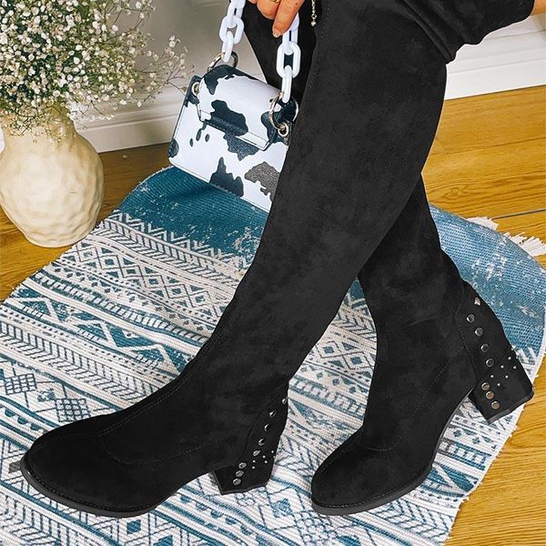 boots women's long over the knee ladies square heel fashion rivet socks 2021 elastic fabric shoes black warm footwear
boots women's long over the knee ladies square heel fashion rivet socks 2021 elastic fabric shoes black warm footwear