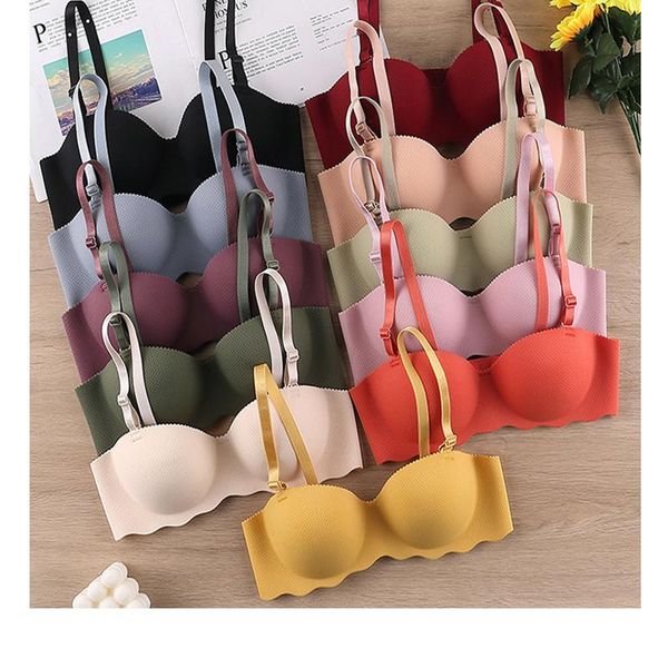 bras women's seamless bra adjustable push-in unrimmed soft fashion breathable underwear, Red;black
bras women's seamless bra adjustable push-in unrimmed soft fashion breathable underwear, Red;black