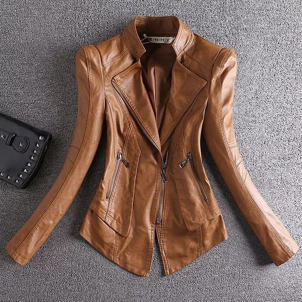 women's leather & faux 2021 autumn women silm pu jacket female punk bomber fashion outwear short motorcycle biker coat a189, Black
women's leather & faux 2021 autumn women silm pu jacket female punk bomber fashion outwear short motorcycle biker coat a189, Black