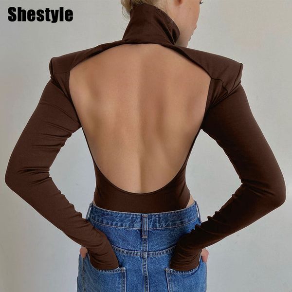 shestyle scoop back shoulder-padded bodysuits women thong button solid turtleneck chic elegant brown body party nightby a, Black;white
shestyle scoop back shoulder-padded bodysuits women thong button solid turtleneck chic elegant brown body party nightby a, Black;white
