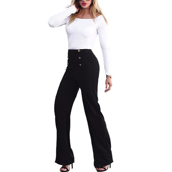 women's pants & capris womens high waist wide leg pant office lady female causal long trousers skinny chiffon cargo white black, Black;white
women's pants & capris womens high waist wide leg pant office lady female causal long trousers skinny chiffon cargo white black, Black;white