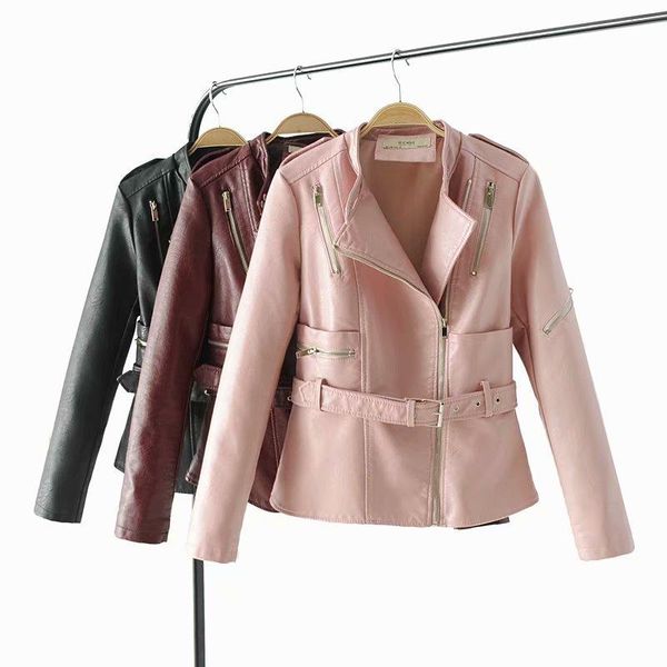 women's leather & faux pu suede short jacket multy zipper motorcycle coat womens 2021 spring fashion biker jackets drop, Black
women's leather & faux pu suede short jacket multy zipper motorcycle coat womens 2021 spring fashion biker jackets drop, Black