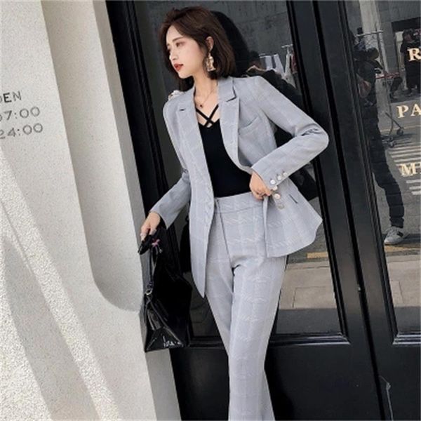 plaid pant suits female casual fashion suit + nine-pants two-piece women women's two piece pants, White
plaid pant suits female casual fashion suit + nine-pants two-piece women women's two piece pants, White