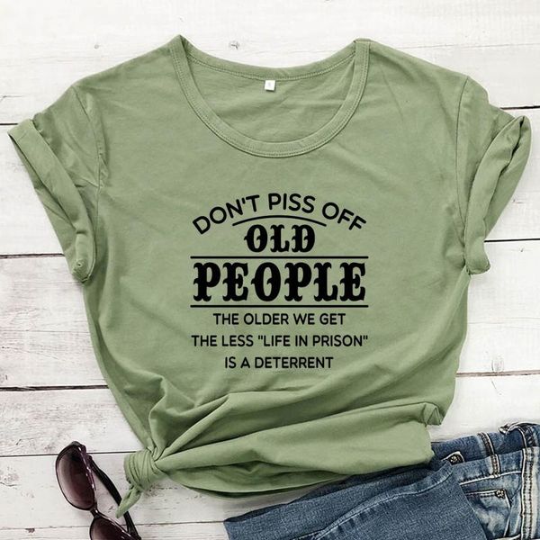 women's t-shirt don't piss off old people funny women short sleeve kindness tshirt summer slogan grunge tee shirt, White
women's t-shirt don't piss off old people funny women short sleeve kindness tshirt summer slogan grunge tee shirt, White