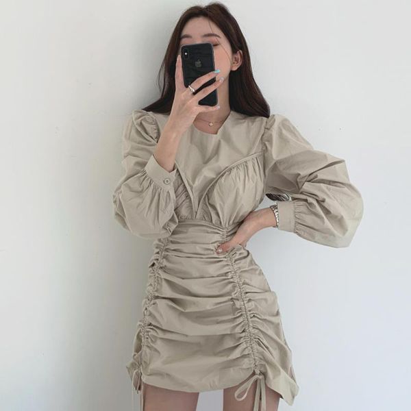 casual dresses women dress french chic o-neck ruched slim waist irregular drawstring long puff sleeve lady elegant vestidos, Black;gray
casual dresses women dress french chic o-neck ruched slim waist irregular drawstring long puff sleeve lady elegant vestidos, Black;gray