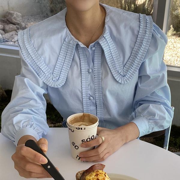 women's blouses & shirts turn-down collar puff long sleeve button loose woman shirt solid white women blusas pleated work style ol
women's blouses & shirts turn-down collar puff long sleeve button loose woman shirt solid white women blusas pleated work style ol