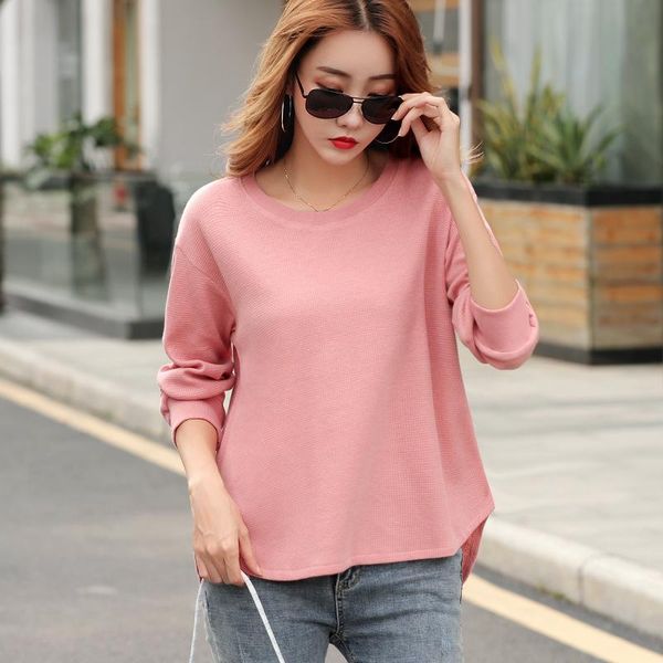 women's t-shirt autumn woman tshirts long sleeve women t-shirts solid color waffle t shirt cotton winter basic casual ropa de mujer, White
women's t-shirt autumn woman tshirts long sleeve women t-shirts solid color waffle t shirt cotton winter basic casual ropa de mujer, White